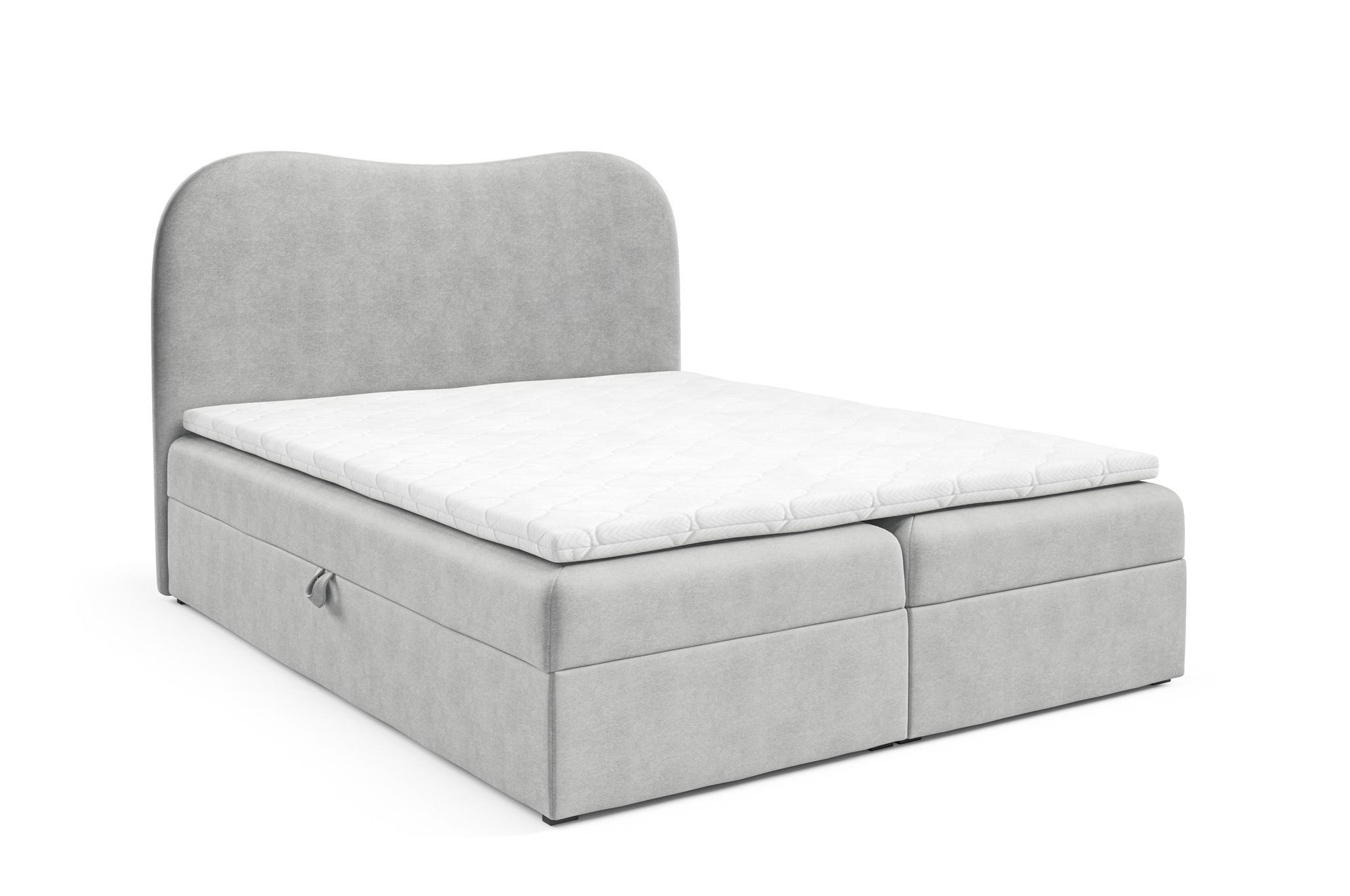 BOXBETT Darlin - Hellgrau, Holzwerkstoff/Textil (180/200cm) - Fun Möbel