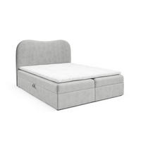 BOXBETT Darlin - Hellgrau, Holzwerkstoff/Textil (180/200cm) - Fun Möbel