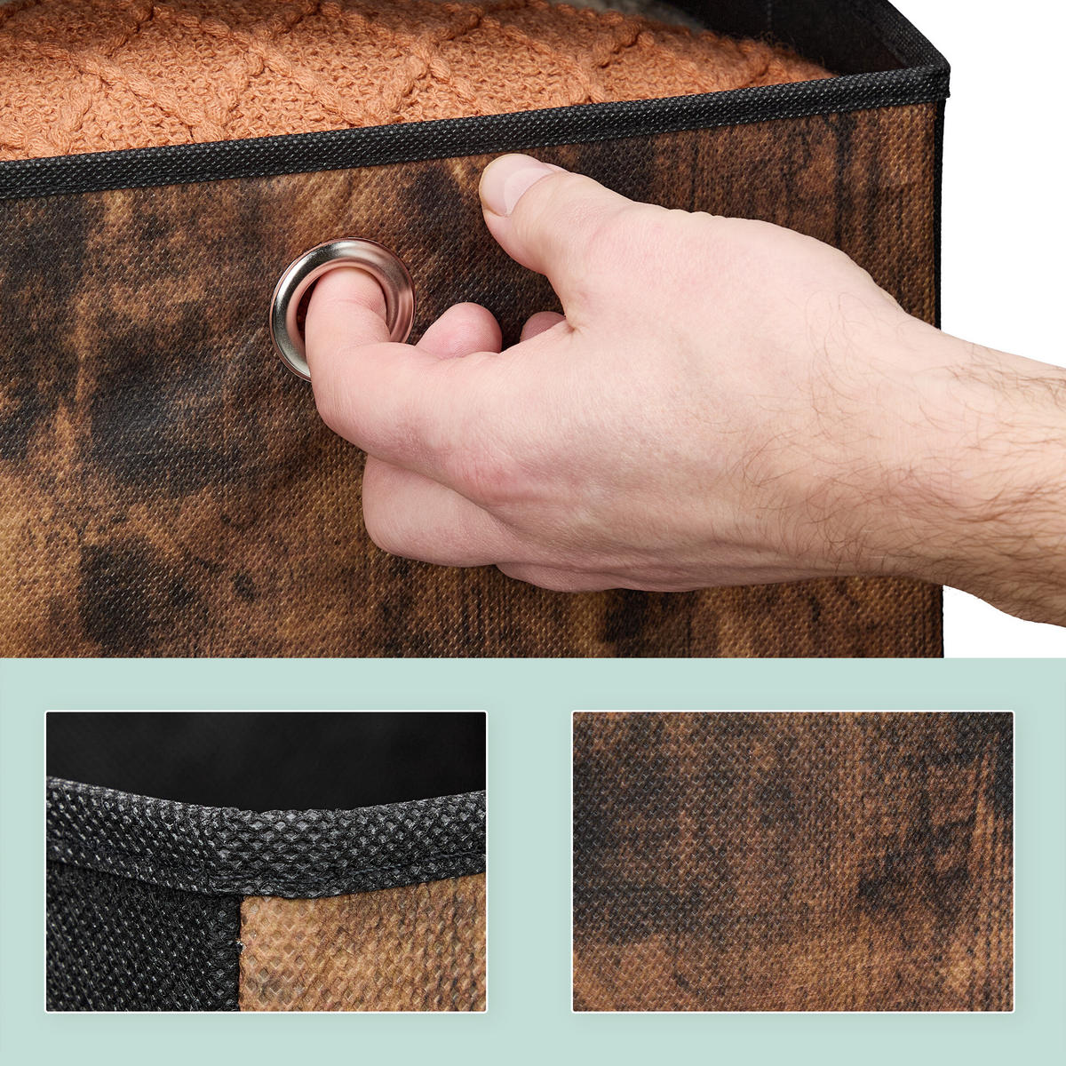 6XAUFBEWAHRUNGSBOX - Schwarz, Wellpappe/Kunststoff (30/30/30cm) - Relaxdays