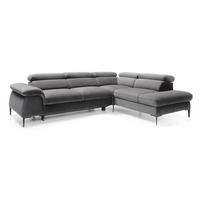 SCHLAFSOFA 280 cm Amaro L mit verstellbaren Kopfstützen, Rechts, Grau - Grau, Holz (214/280cm) - Emporius