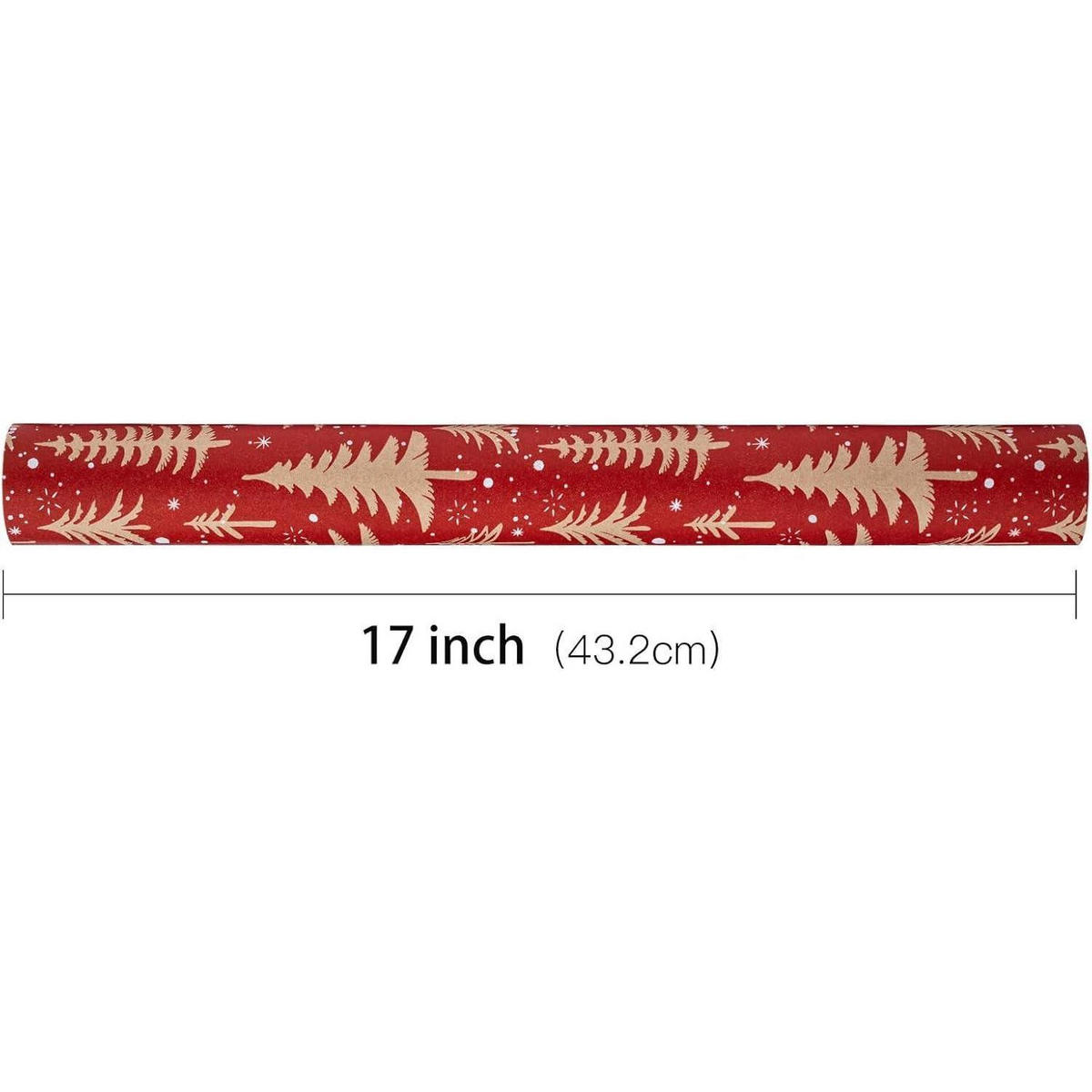 GESCHENKPAPIERROLLE Weihnachtsbaum Rot 43,2 cm x 10 m - Rot, Papier (43.2/43.2/43.2cm)