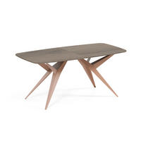 ESSTISCH AXIS - Sandfarben/Kupferfarben, Holzwerkstoff/Metall (90/180/76cm) - Meblini
