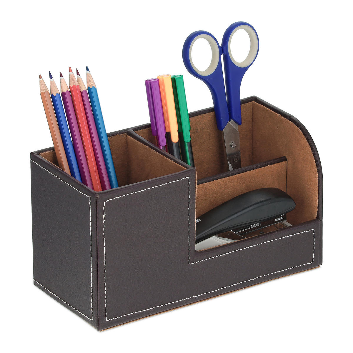 SCHREIBTISCH-ORGANIZER - Multicolor, Holzwerkstoff/Kunststoff (9.5/20/11cm) - Relaxdays