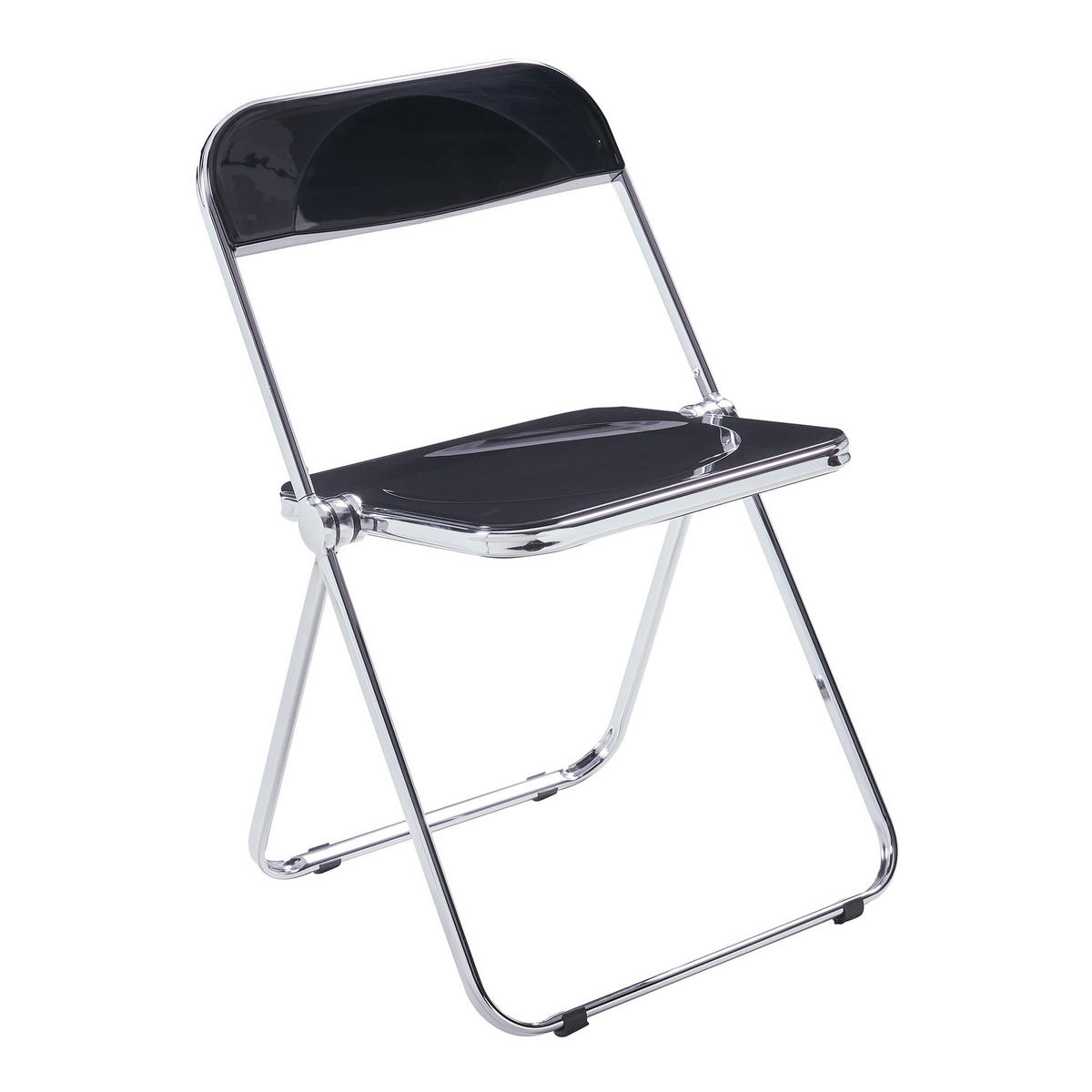 KLAPPSTUHL-SET Pornainen 2 TLG. - Schwarz, Kunststoff/Metall (46/74/47cm) - [en.casa]