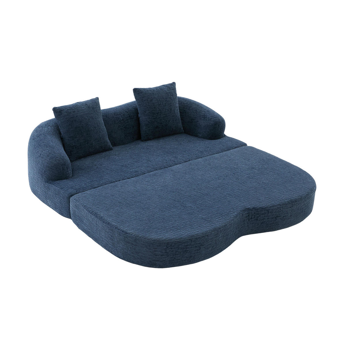 SCHLAFSOFA 157/84/65 cm aus Chenille mit Klappfunktion Navy - Dunkelblau, Textil (84/65/157cm) - Modenvie