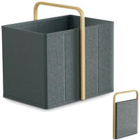 WÄSCHEKORB faltbar 65L Bambus-Stoff Dunkelgrau - Anthrazit, Textil (33/44/44cm)