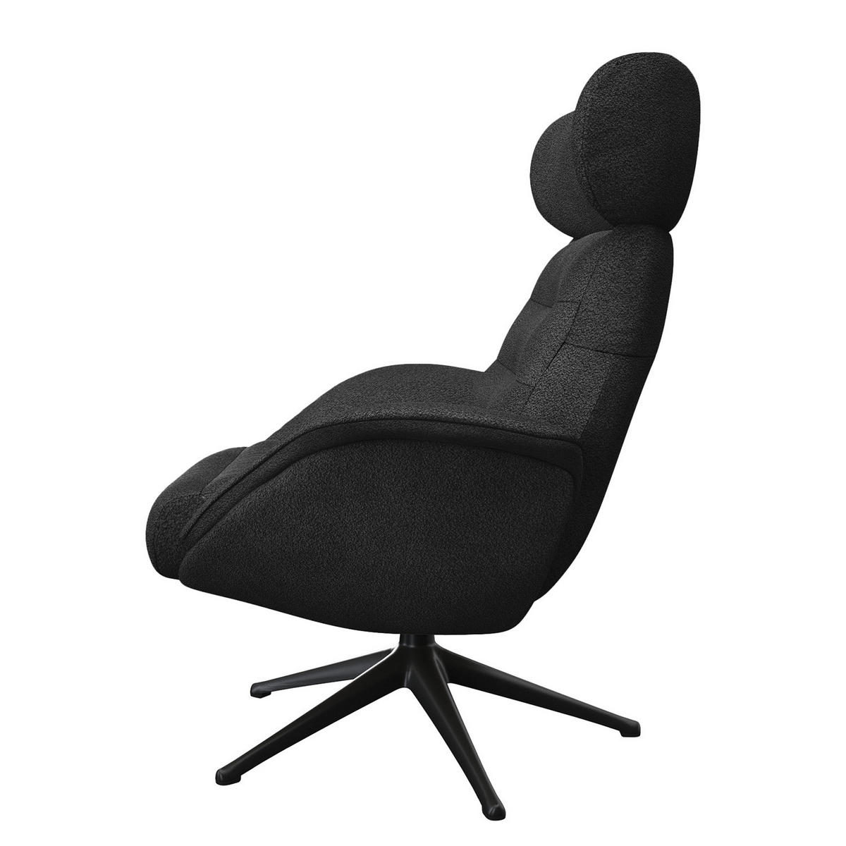 RELAXSESSEL - Anthrazit, Textil/Metall (90/107/90cm) - home24