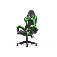 GAMING-STUHL ergonomisch, verstellbare Rückenlehne, Kissen – Grün - Grün, Leder (59/120/56cm) - Rattantree