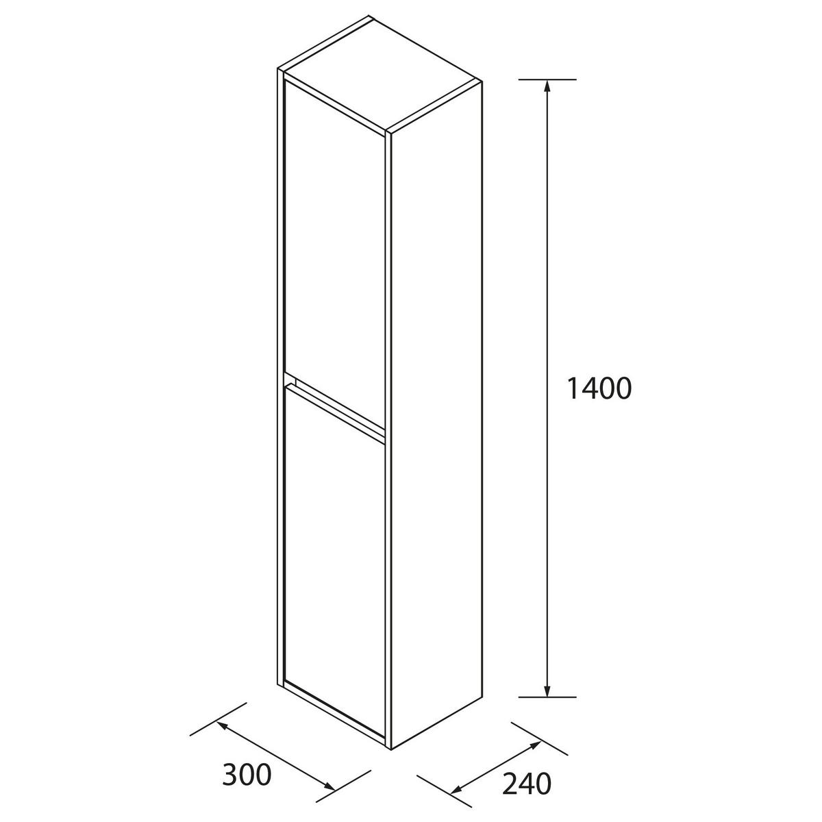 HOCHSCHRANK NOJA 1400 mm Blue Satin - Blau, Holz/Holzwerkstoff (30/140/24cm) - Salgar