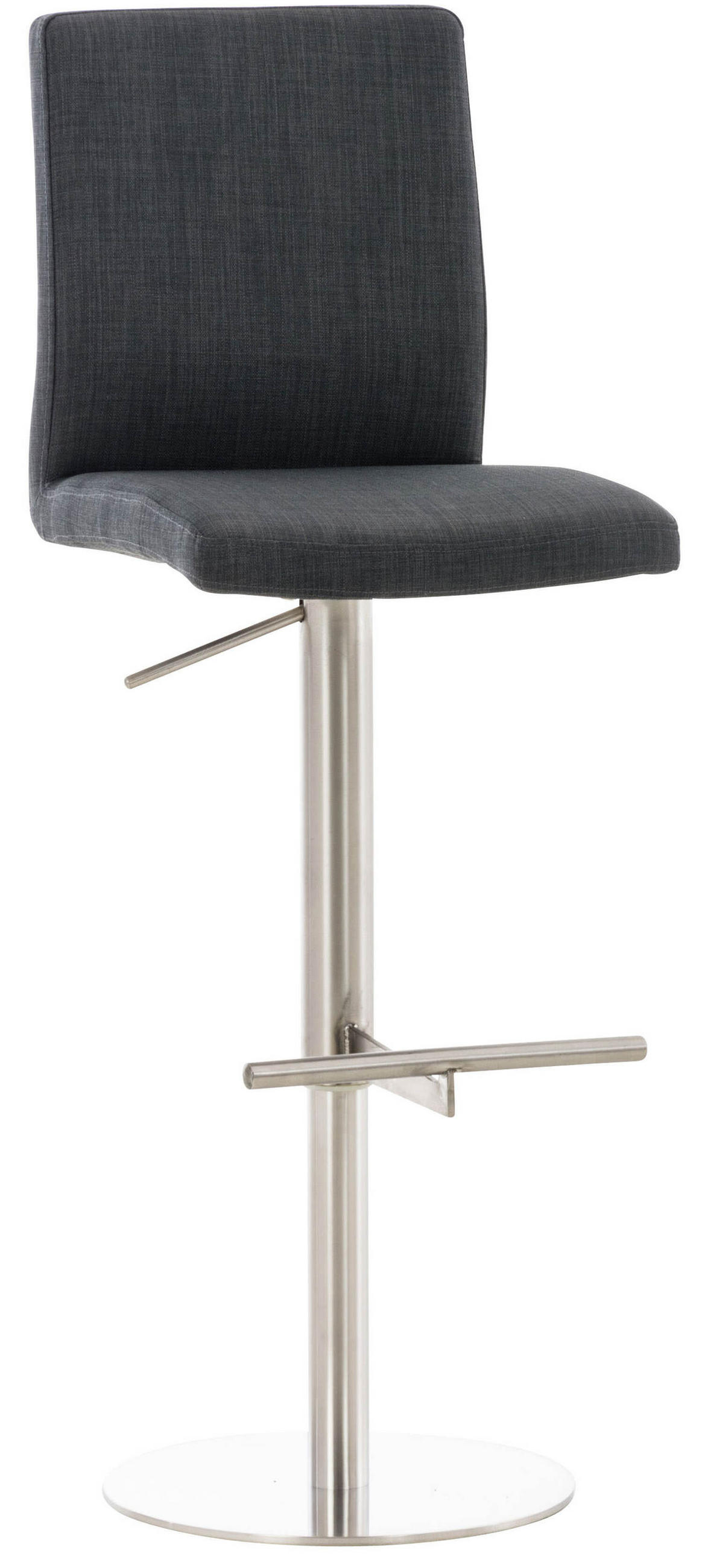 BARHOCKER Cathy, Gestell Edelstahl, Stoff Dunkelgrau - Chromfarben/Dunkelgrau, Textil/Metall (40/100/49cm) - TPFLiving