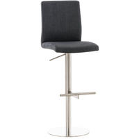 BARHOCKER Cathy, Gestell Edelstahl, Stoff Dunkelgrau - Chromfarben/Dunkelgrau, Textil/Metall (40/100/49cm) - TPFLiving