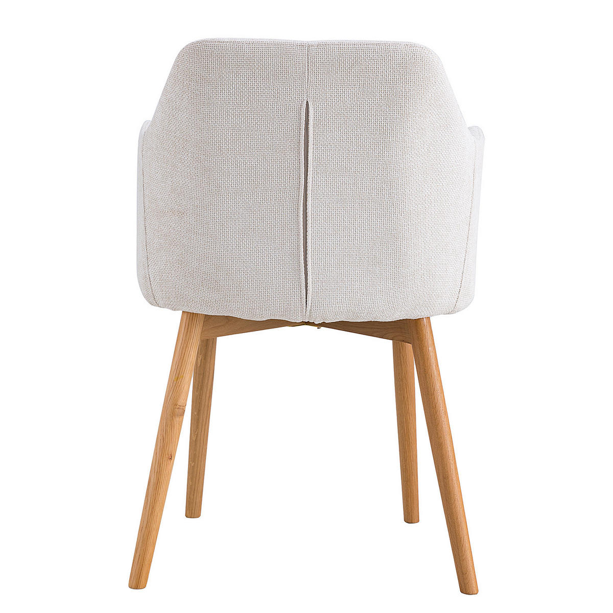 ARMLEHNENSTUHL - Strukturstoff, 2er-Set - Eichefarben/Beige, Eichenholz/Textil (55/82/57cm) - home24