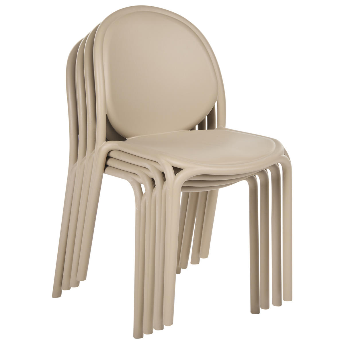 GARTENSTUHL 4er Set Beige Brugnello - Beige, Kunststoff (44/80/47cm) - Beliani