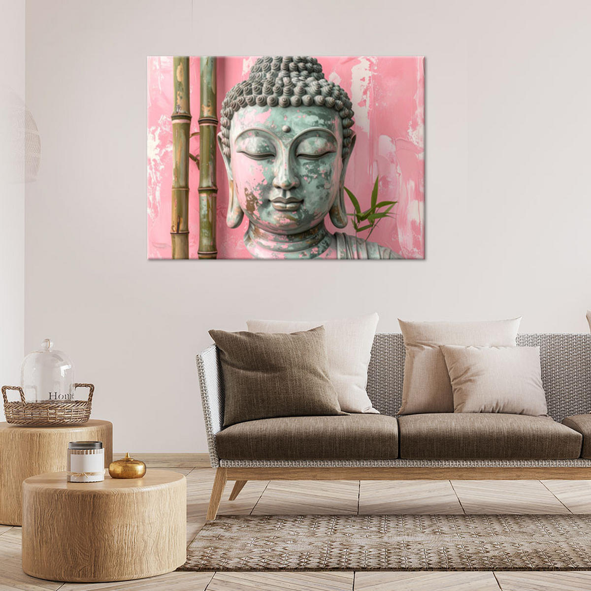 LEINWANDBILD Zen und Orientalisch 60x40cm - Rosa, Textil (60/40cm) - Feeby