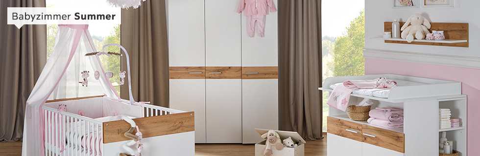 Babyzimmer Summer weiß Eichefarben