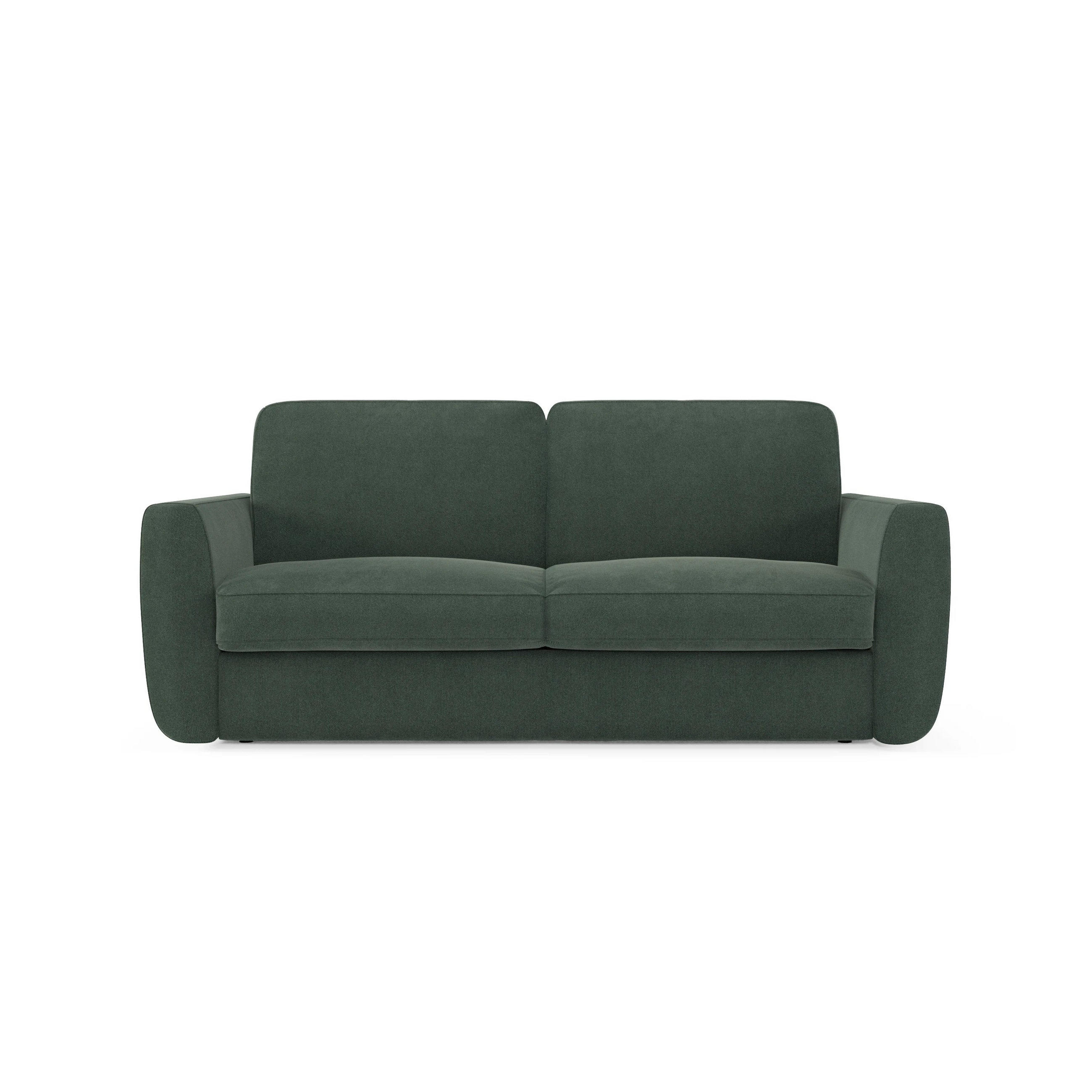 SCHLAFSOFA Leonida - Grün, Metall (222/92/98cm) - Divani.store
