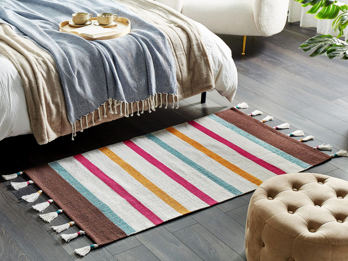 TEPPICH geflochten Hisarli 150/80 cm - Multicolor, Textil (80/150cm) - Beliani