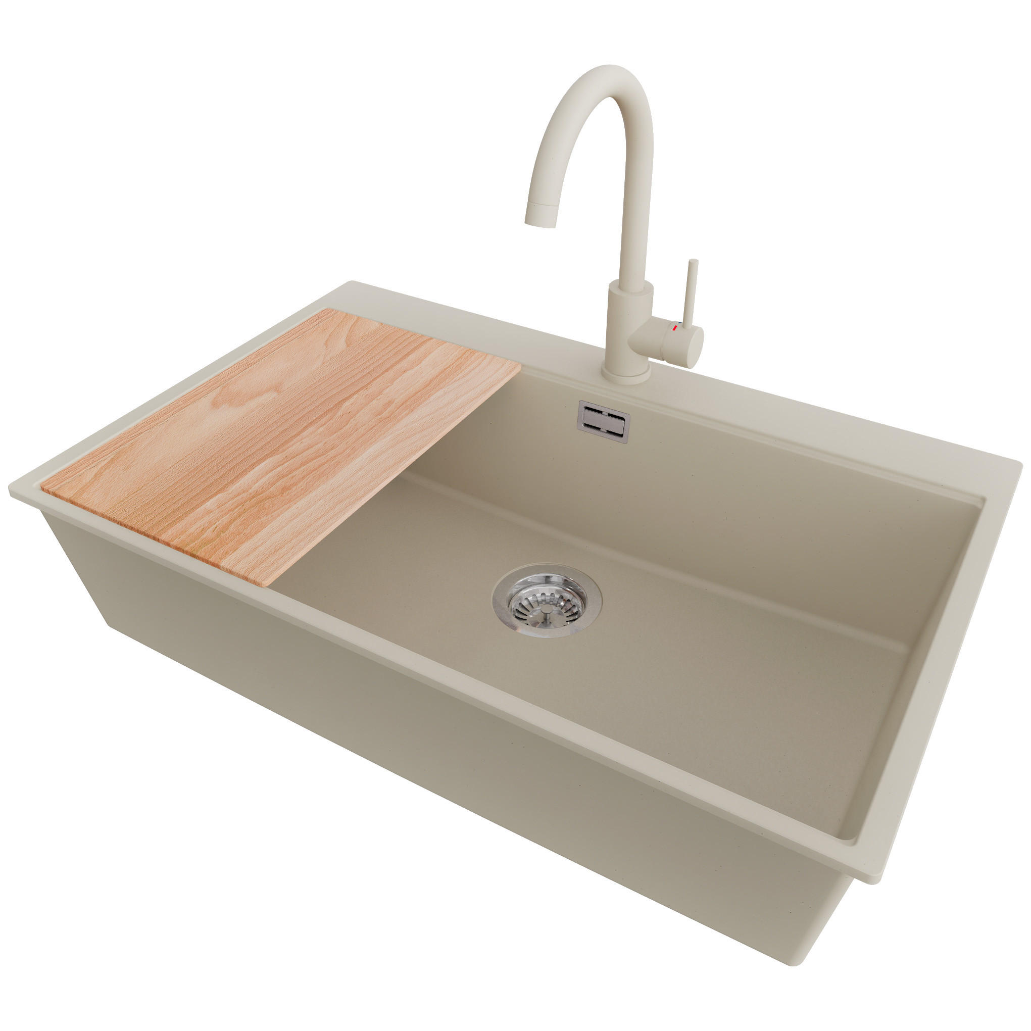 Primagran Granitspüle Beige, Chrom, Beige, Beige 78x20x50 cm