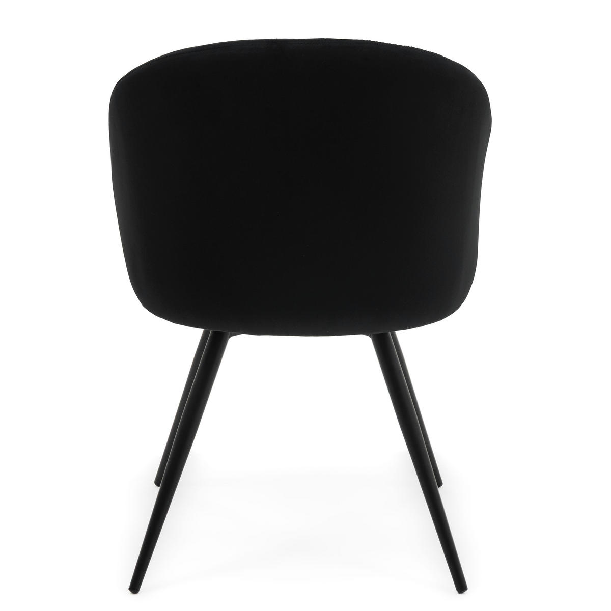 STUHL MODENA drehbar gepolsterter mit Steppung - schwarz - Samt Velour - Schwarz, Textil/Metall (57/80/59cm) - NEW HOME