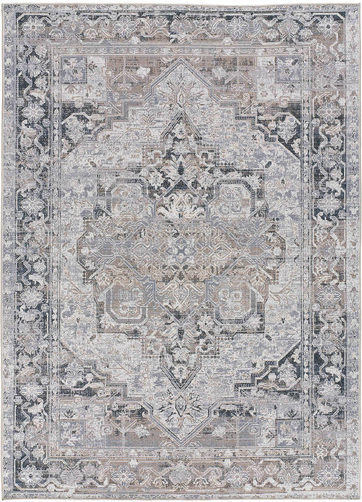 VINTAGE-TEPPICH Grau Neila 120/170 cm - Grau, Naturmaterialien/Textil (120/170cm) - Atticgo