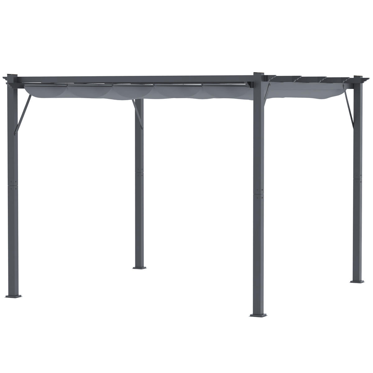 PERGOLA Pavillon Terrassenüberdachung mit Schiebedach Garten Alu Kohlegrau+Dunkelgrau 3x3x2,23 m - Graphitfarben, Metall (300/223/300cm)