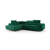ECKSOFA EMILY mit Schlaffunktion Monolith 37 Links - Grün, Textil (275/200cm) - Bedante