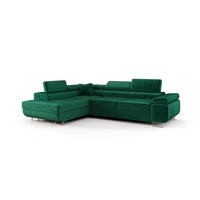 ECKSOFA EMILY mit Schlaffunktion Monolith 37 Links - Grün, Textil (275/200cm) - Bedante