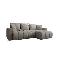 ECKSOFA GERRO Schlaffunktion Bettkasten Universal Boucle Grau - Grau, Textil (237/142cm) - Luxkor24