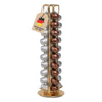 KAFFEE KAPSELHALTER kompatibel mit Nespresso Kapseln (40 Stück) - Goldfarben, Metall (11.5/37.5/11.5cm) - Intirilife