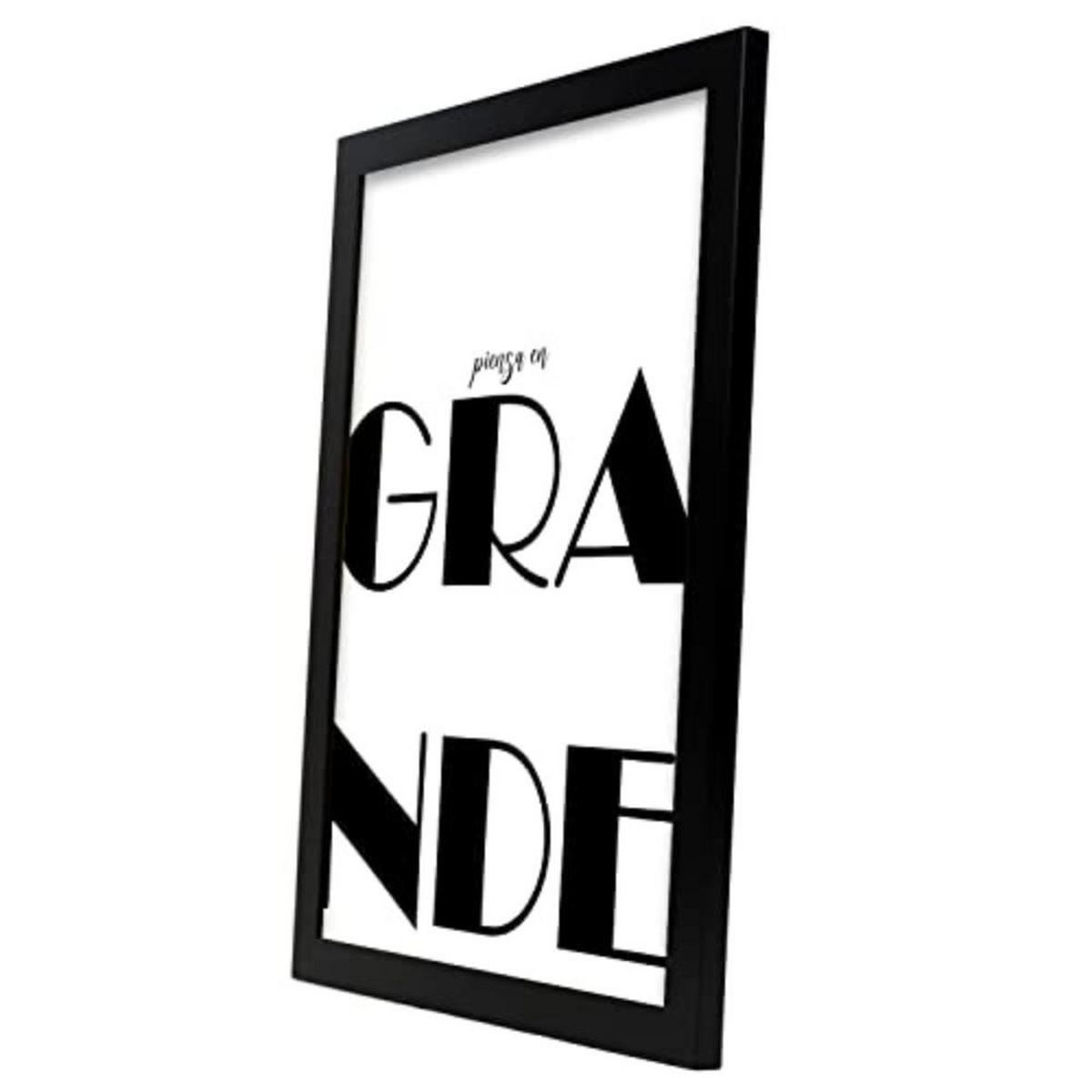 POSTER Set mit 4 Nachdenken TypografieStil A3 Schwarzer Rahmen - Schwarz, Papier (29.7/3cm) - Nacnic