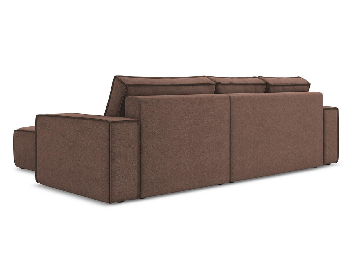 ECKSOFA mit Schlaffunktion Strukturstoff Stoff Pink - Pink/Hellrosa, Kunststoff/Textil (290/185cm) - Makamii
