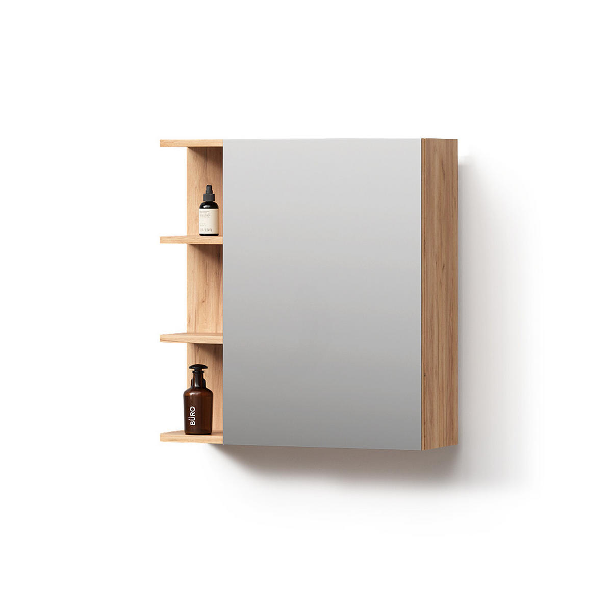 SPIEGELSCHRANK Fucino Goldkraft Eiche 62 x 64 cm - Eiche Wotan, Holzwerkstoff (62/64/20.8cm) - Livinity®