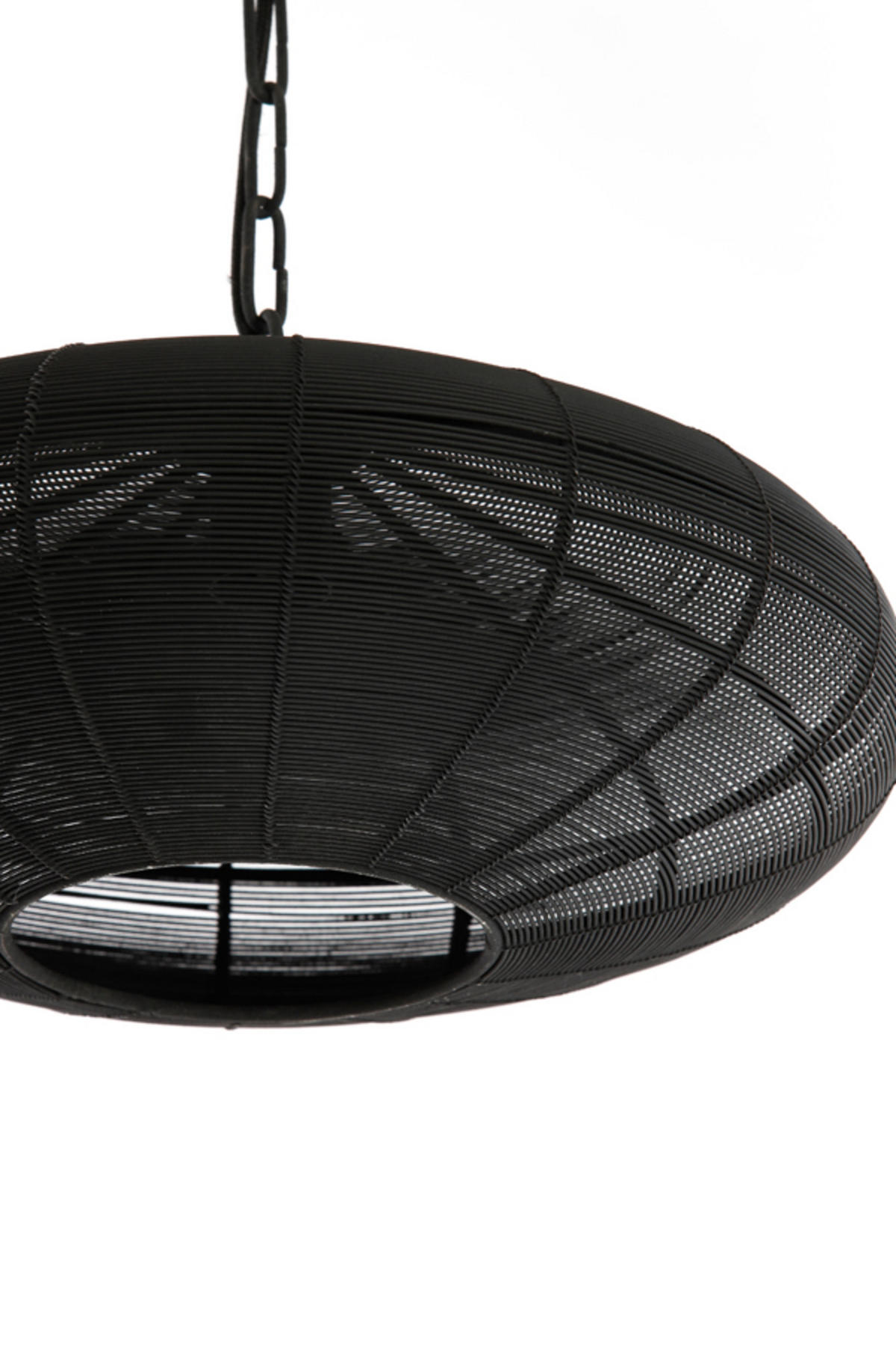 HÄNGELAMPE Bahoto Schwarz Ø40/18 cm - Schwarz, Metall (40/40/18cm) - Light & Living