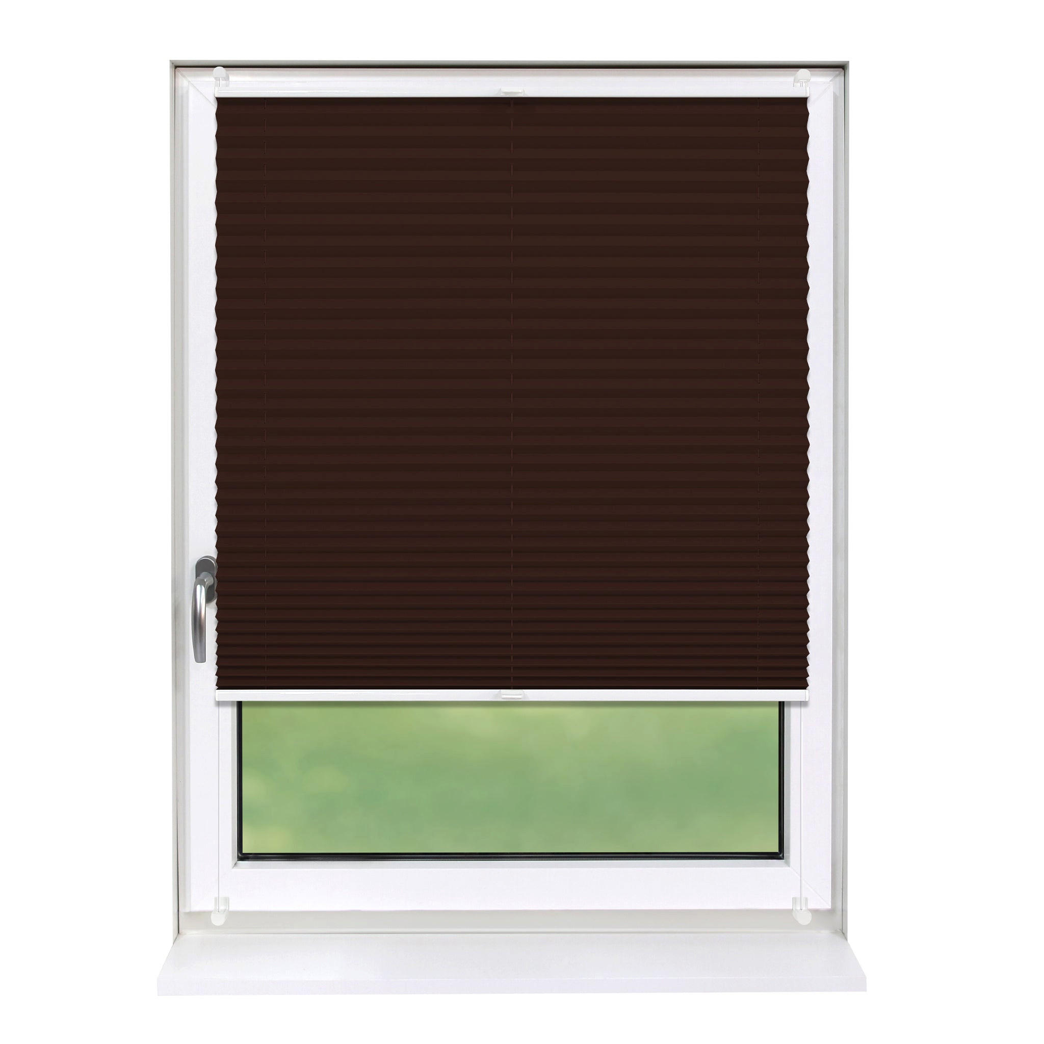 PLISSEE Basic ohne Bohren - Dunkelbraun, Textil (95/150cm) - Deco-Raum