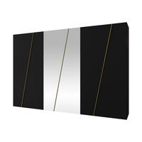 DREHTÜRENSCHRANK Zen 2L 300 cm - Goldfarben/Schwarz, Holzwerkstoff/Kunststoff (300/202/50cm) - MIRJAN24