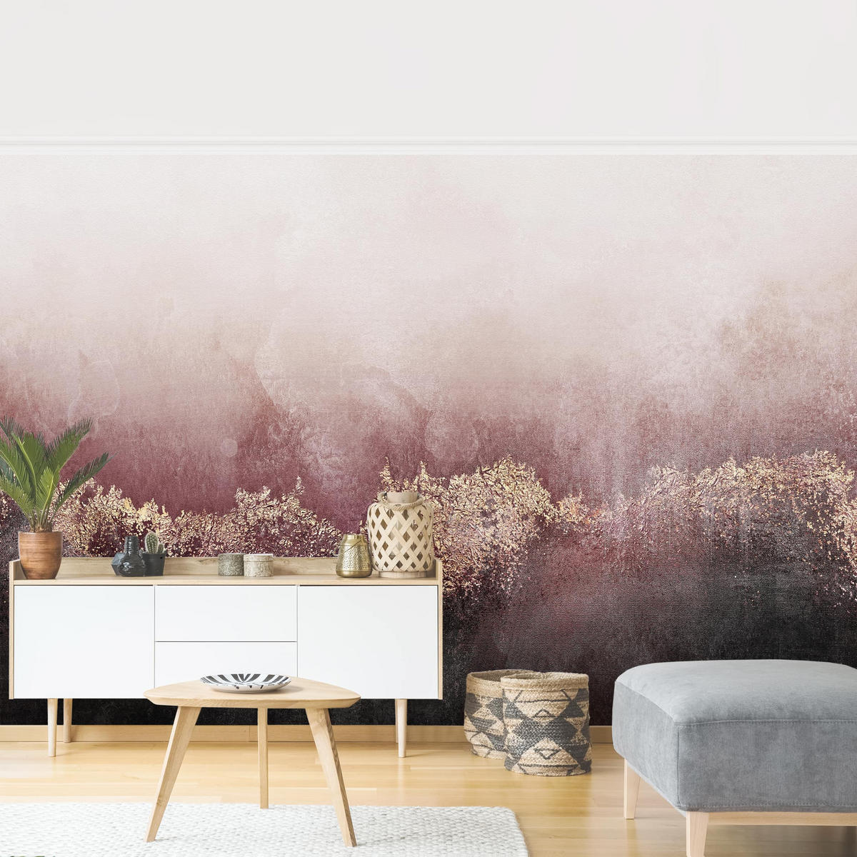 FOTOTAPETE Goldene Dämmerung Rosa 432/290 cm - Rosa, Papier (432/290cm) - Bilderwelten