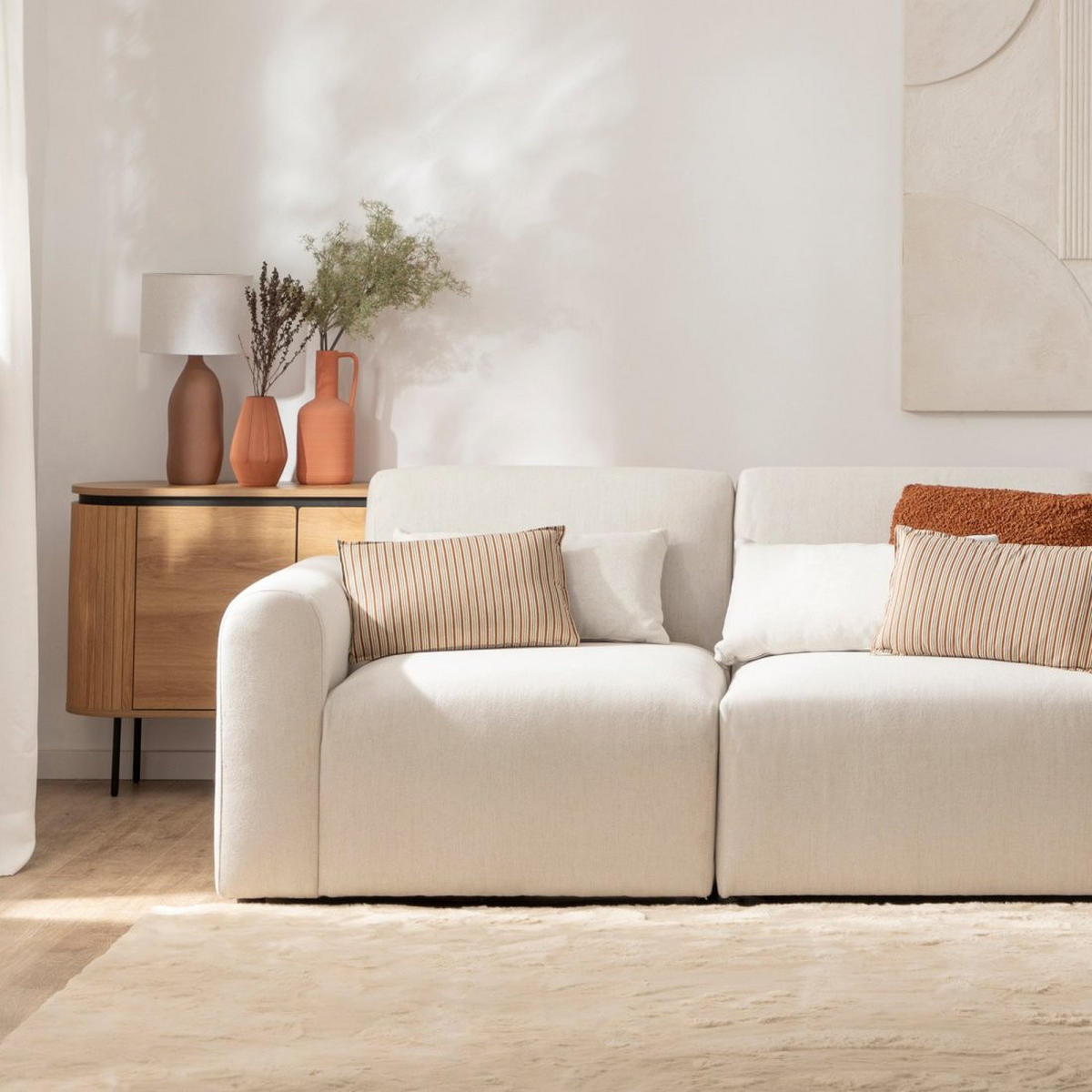 SOFA MODULARES Cillian Beige 100 cm x 87 cm - Beige, Textil (100/87/90cm) - Klast Home