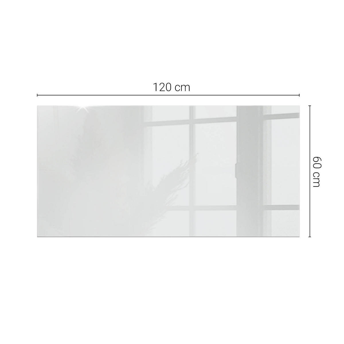 TISCHPLATTE 120x60 cm Glatte Weiße Oberfläche - Weiß, Glas (120/60/0.4cm) - TULUP