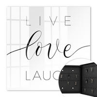 SCHLÜSSELBOX Schwarz 30x30 cm- Türöffnung nach rechts - Motivationszitate - Weiß, Metall (30/30/5cm) - TULUP