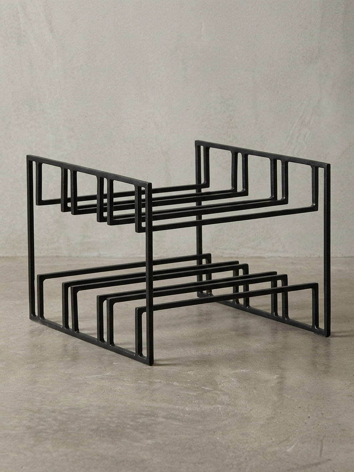 WEINREGAL Eisen Modern Stil für 6 Flaschen stehend - Schwarz, Metall (29/21/25cm) - KADIMA DESIGN
