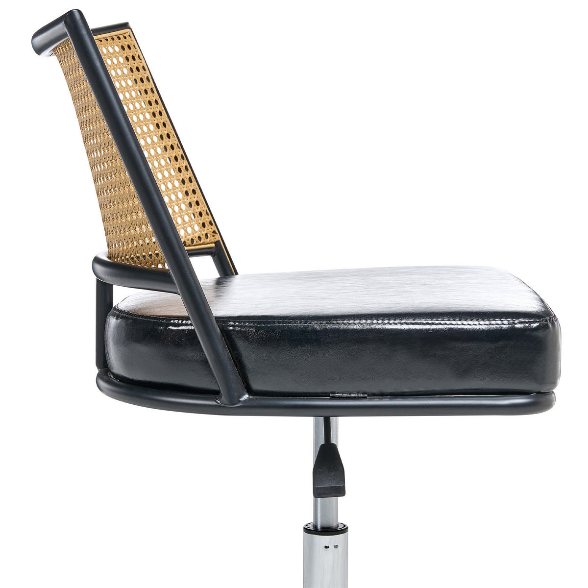 SCHREIBTISCHSTUHL Schwarz Nome - Silberfarben/Schwarz, Kunststoff (50/73/50cm) - Beliani