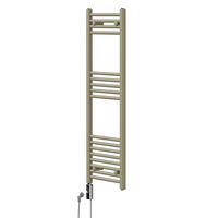HANDTUCHHEIZKÖRPER elektrisch 400 x 1200 mm Beige Badheizkörper gerade mit Seitenanschluss mit Heizstab 600W - Beige, Metall (40/120/3cm) - LuxeBath