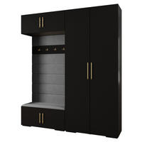 GARDEROBEN-SET 236,7/200/47 - Goldfarben/Schwarz, Holz/Metall (200/236.7/47cm) - Abiks Möbel