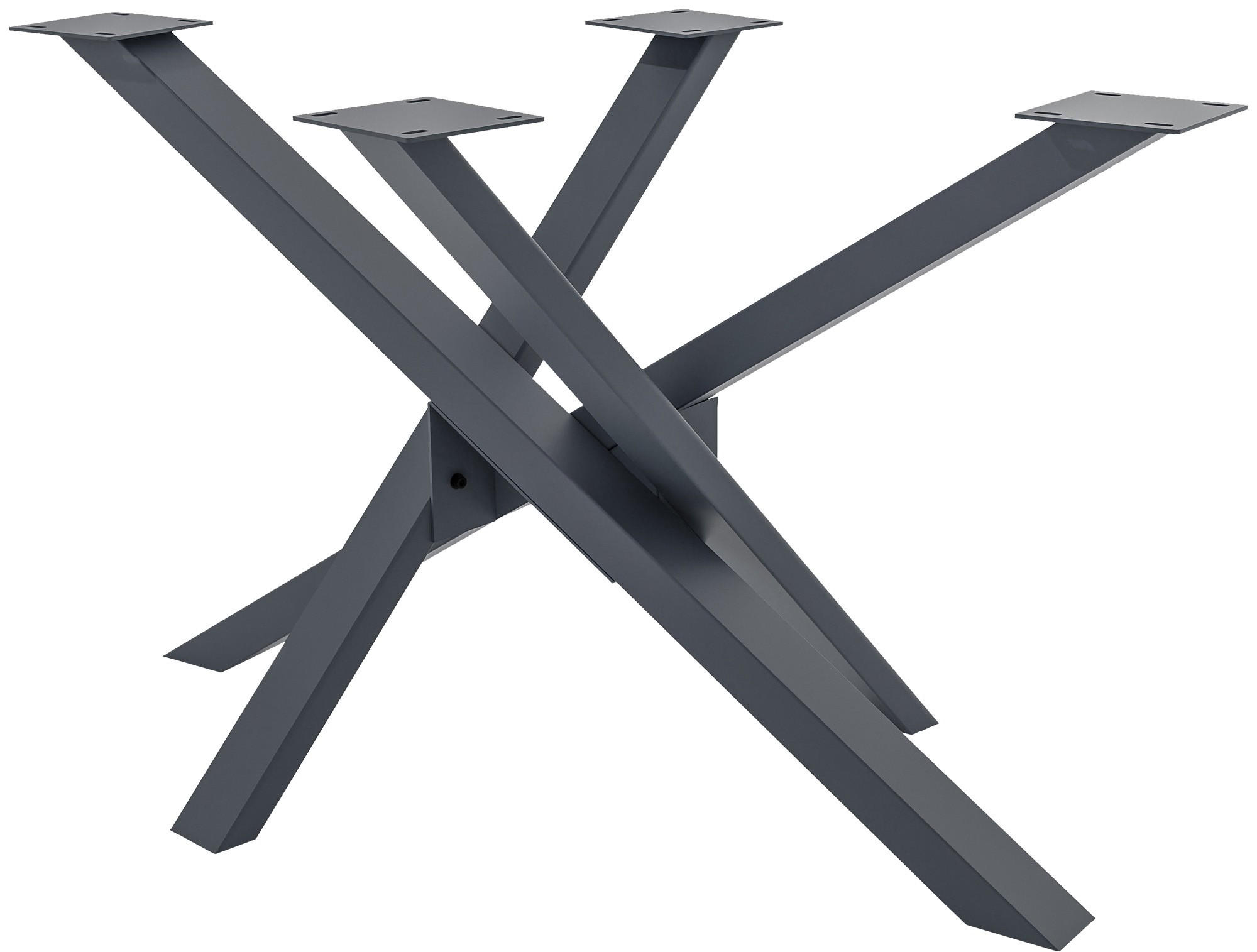 TISCHBEIN eckig 120/70/72 cm Metall grau - Grau, Metall (120/72/70cm) - CLP