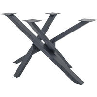 TISCHBEIN eckig 120/70/72 cm Metall grau - Grau, Metall (120/72/70cm) - CLP