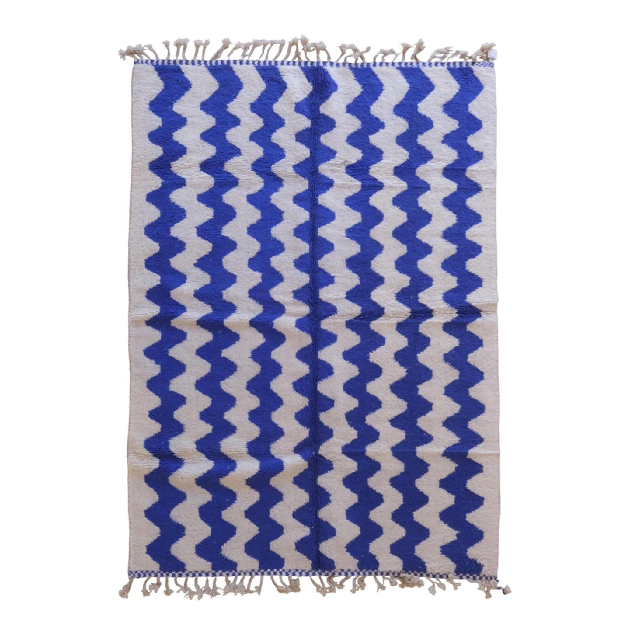 BERBERTEPPICH aus reiner Wolle 203x 294 cm - Blau, Naturmaterialien (203/294cm) - AFK Living