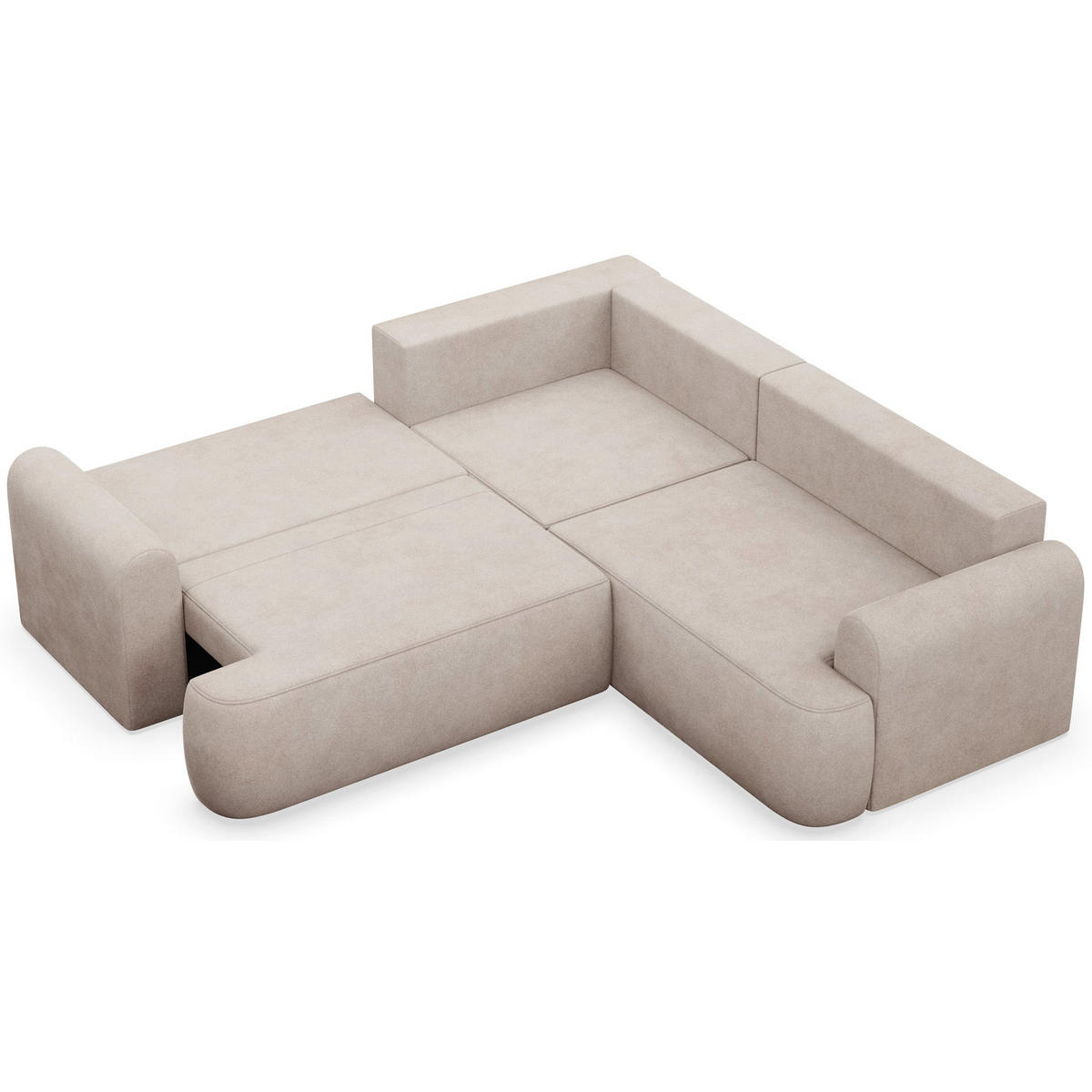 ROHOVÁ POHOVKA Ovo Tmavě šedá látka univerzální s úložným prostorem - černá/béžová, textil/plast (245/245cm) - Selsey