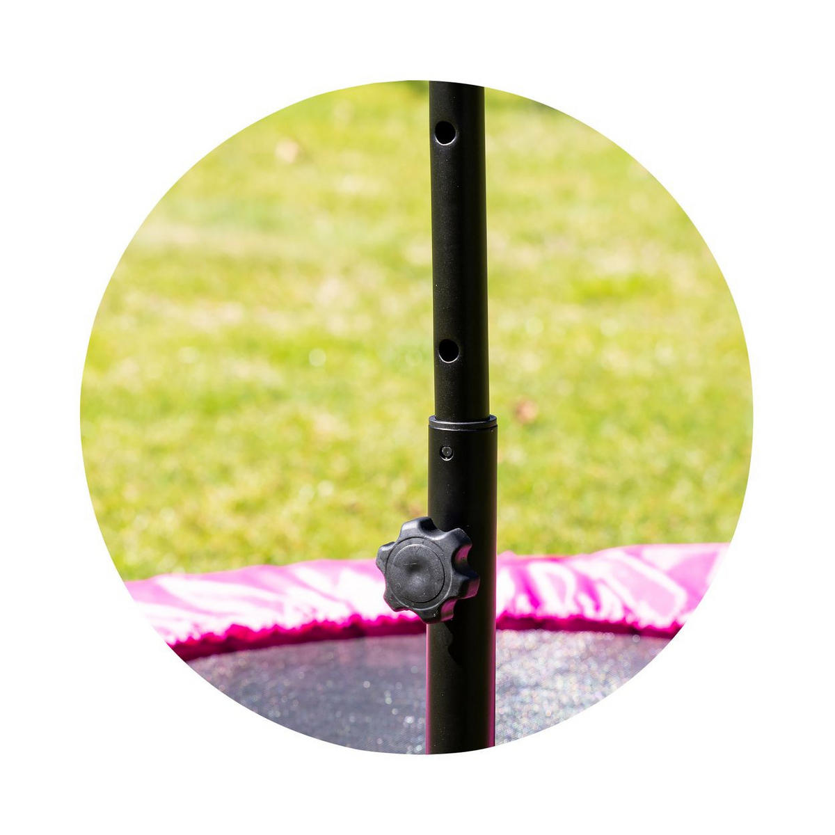 KINDERTRAMPOLIN Fit 94 cm rosa Fitness-Trampolin Haltestange wetterbeständig - Pink/Rosa, Metall (94/94cm) - Chipolino