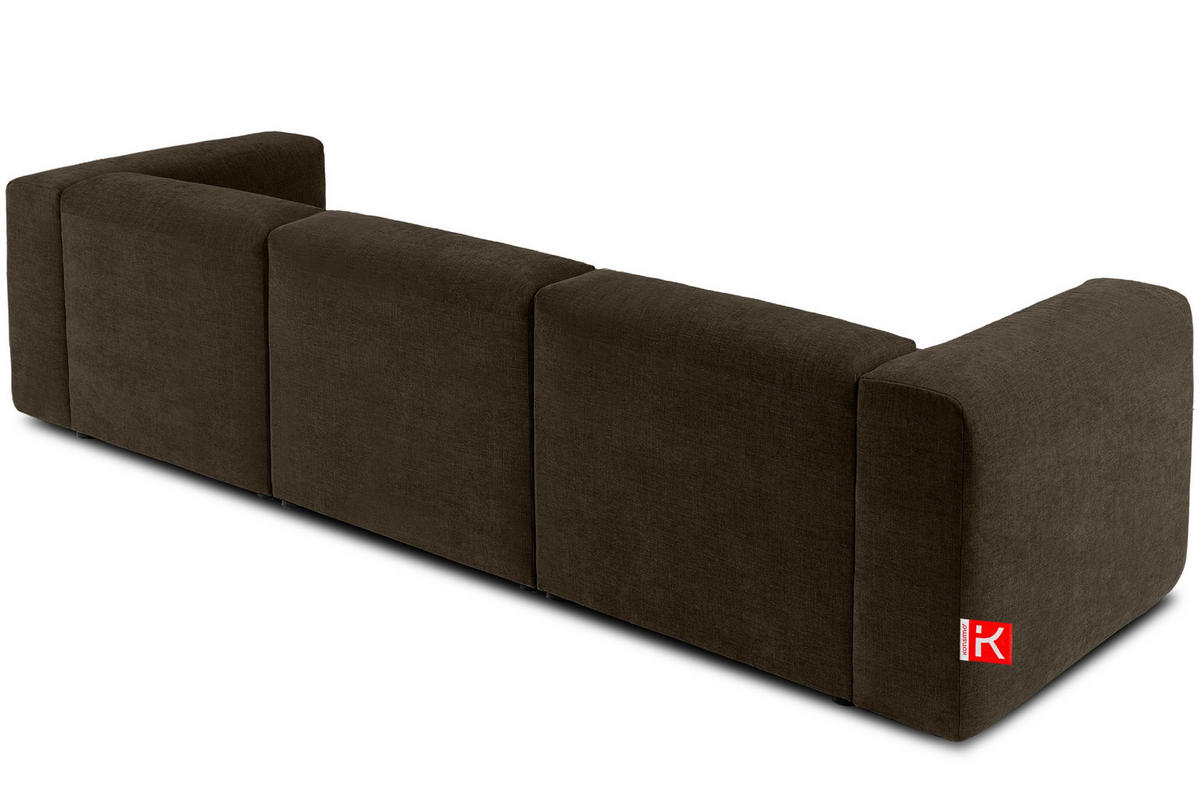 3-SITZER-MODULSOFA BUFFO mit extrem weicher und bequemer Sitzfläche, Gewebestoff, braun - Braun, Textil (290/73/96cm) - KONSIMO®