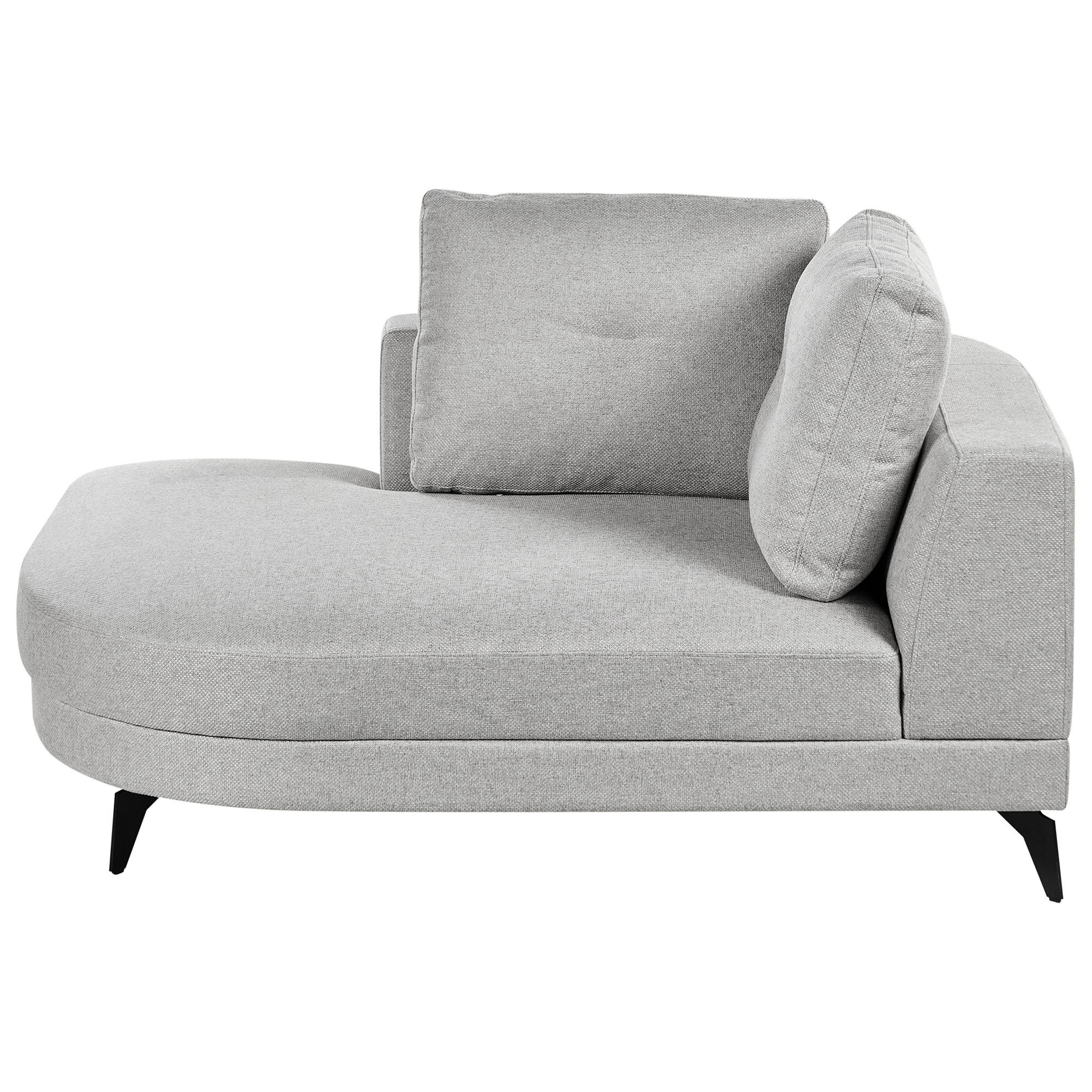 CHAISELONGUE Kunstleinen Grau Yuri - Dunkelgrau/Schwarz, Textil (111/88/151cm) - Beliani
